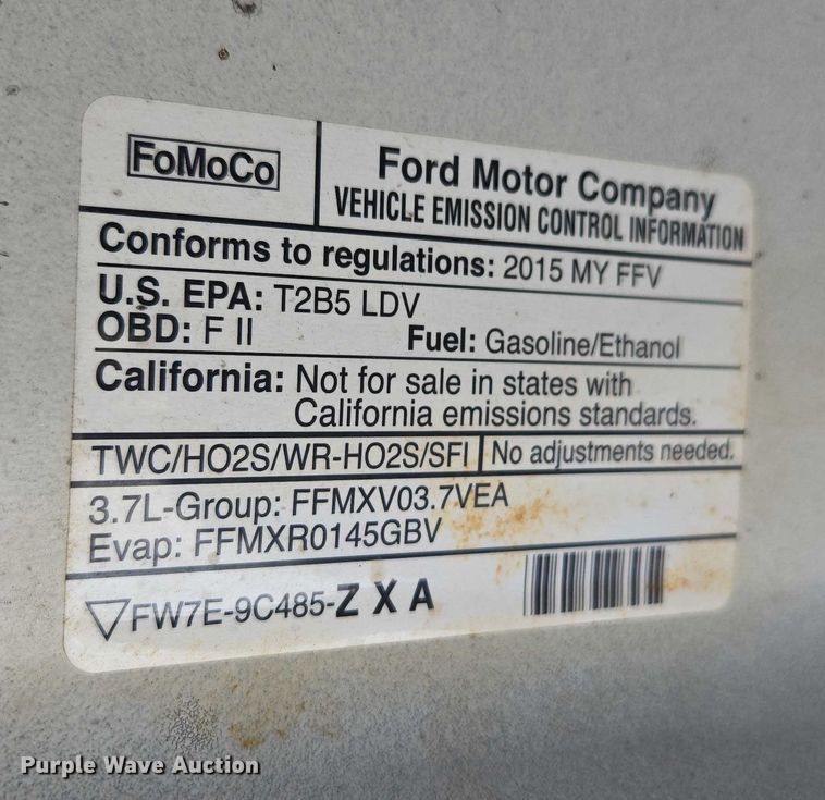 image for item ED1998 2015 Ford Taurus Police Interceptor 