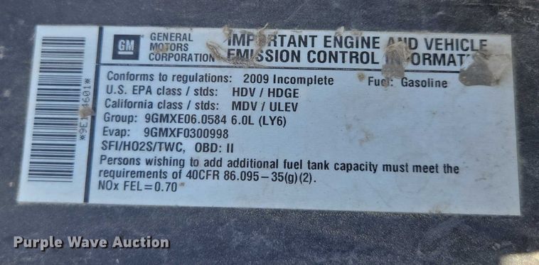 image for item ED2003 2009 GMC Sierra 3500HD Ext. Cab utility bed pickup truck