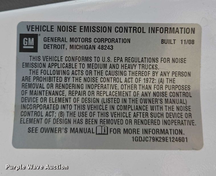 image for item ED2003 2009 GMC Sierra 3500HD Ext. Cab utility bed pickup truck