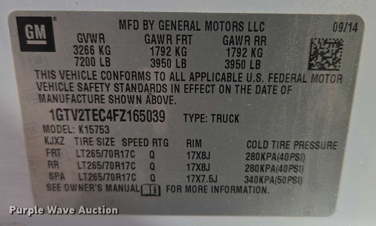 image for item ED2004 2015 GMC Sierra 1500 Double Cab pickup truck