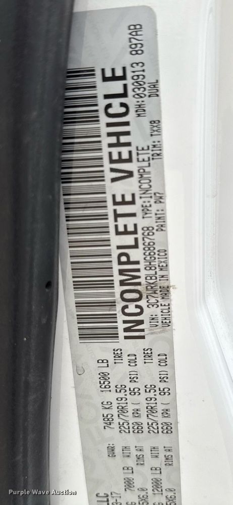 image for item ED5635 2017 Dodge Ram 4500 utility / service truck