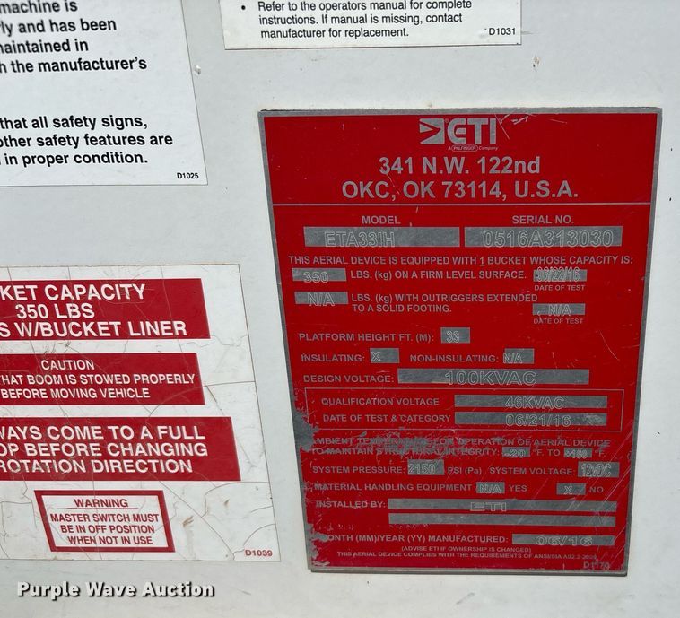 image for item EF3114 2016 Ford F350 Super Duty bucket truck