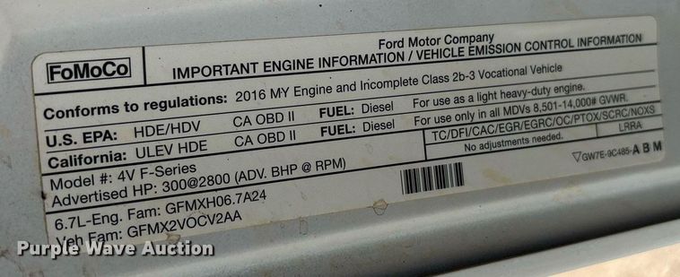 image for item EF3114 2016 Ford F350 Super Duty bucket truck