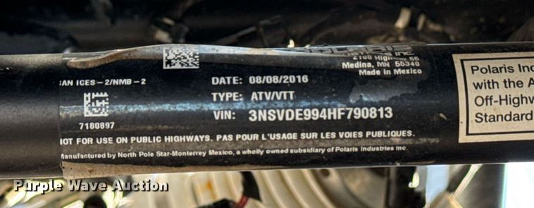 image for item EG2315 2017 Polaris Razor utility vehicle