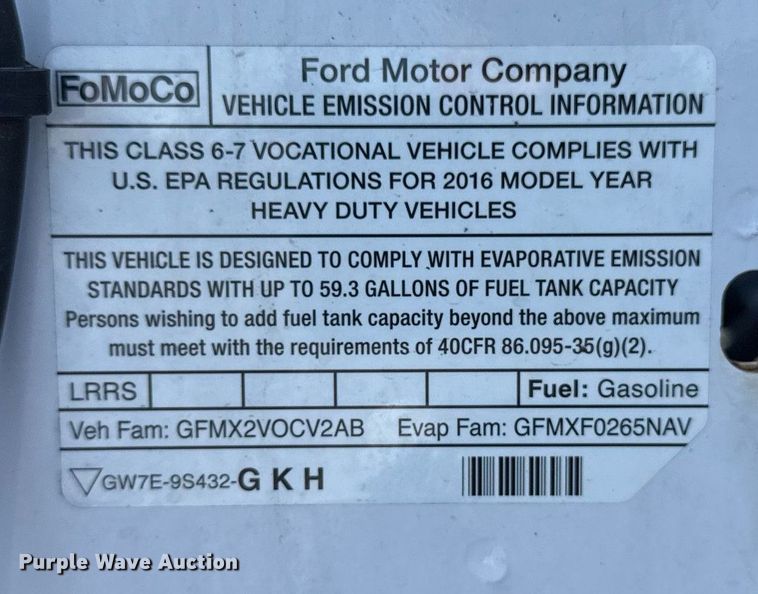 image for item EG5835 2016 Ford F650 Super Duty box truck