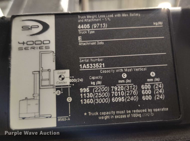 image for item EH0329 2018 Crown SP4050-30 order picker