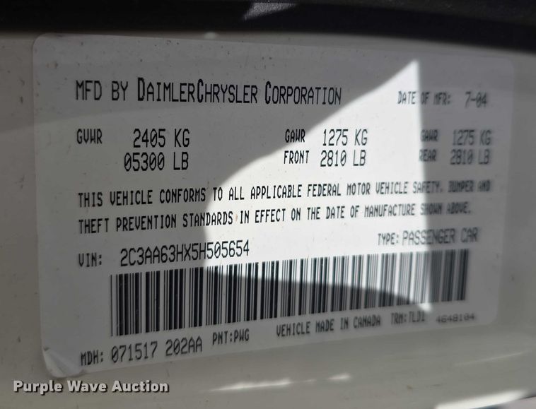 image for item EH8959 2005 Chrysler 300 