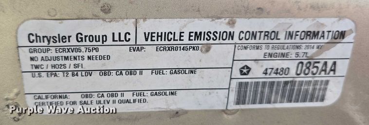 image for item EH8965 2014 Dodge Charger Police  