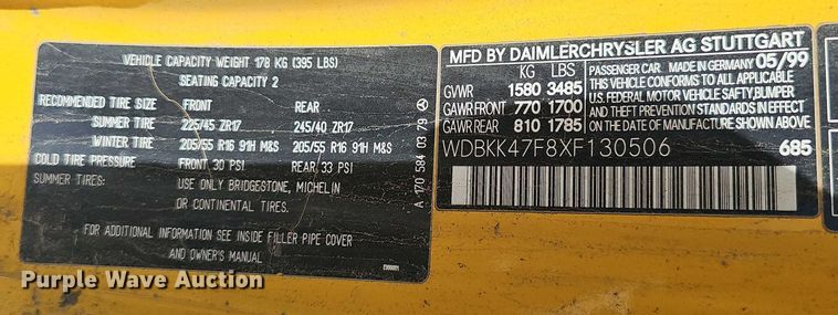 image for item EH8969 1999 Mercedes-Benz SLK230 Kompressor Sport 