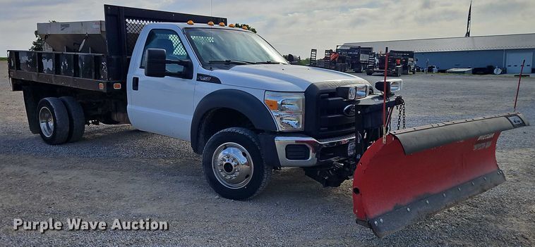 image for item EJ0043 2014 Ford F450 Super Duty XL dump flatbed truck