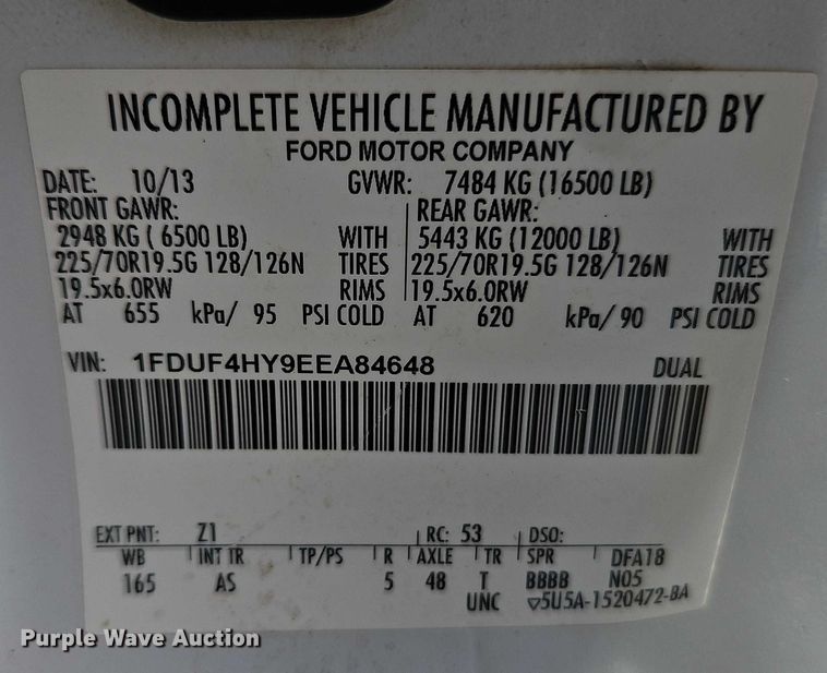 image for item EJ0043 2014 Ford F450 Super Duty XL dump flatbed truck