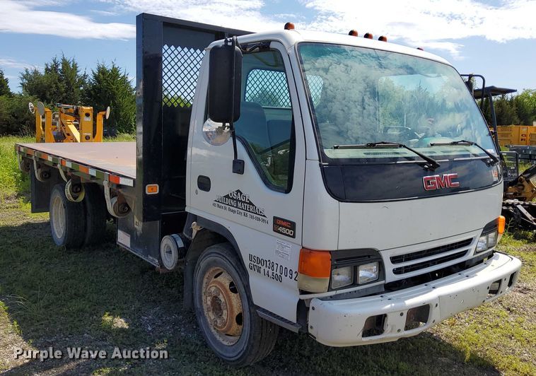 image for item EJ0061 2003 GMC W4 dump flatbed truck