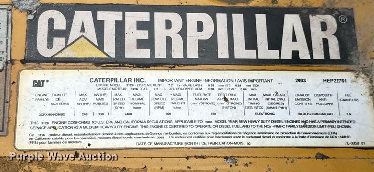 image for item EJ3744 2003 Freightliner FL80 flatbed truck