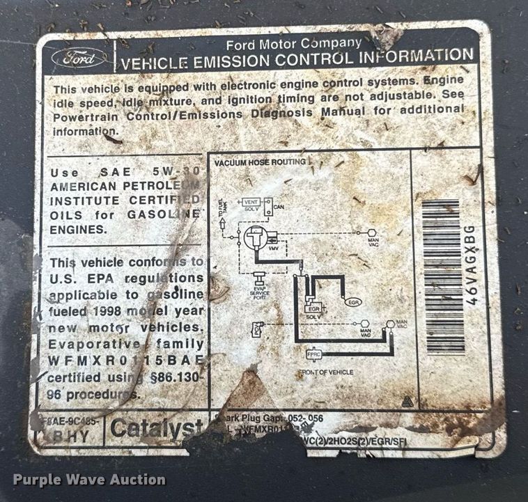 image for item EJ4489 1998 Ford Crown Victoria Police Interceptor  