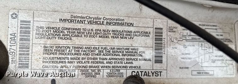 image for item EJ4496 2001 Jeep Cherokee SUV