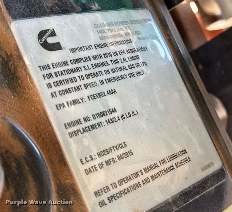 image for item EJ4557 Cummins C36 N6 generator