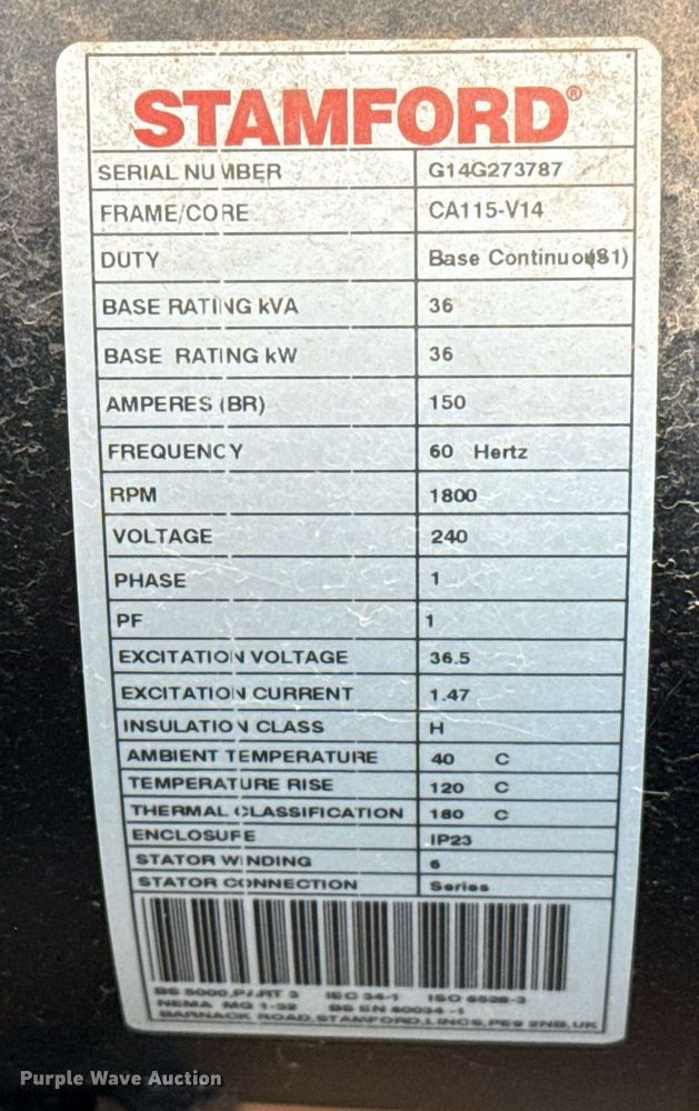 image for item EJ4559 2014 Cummins C36 N6 generator