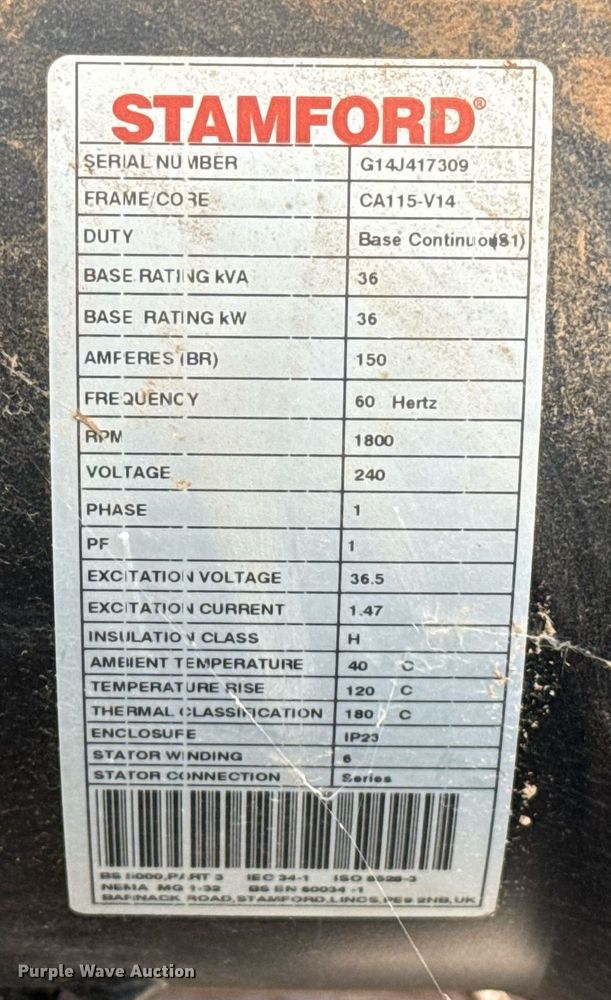 image for item EJ4560 2015 Cummins GG02-1424735 generator