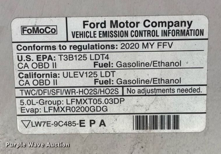 image for item EJ8807 2020 Ford F150 Platinum SuperCrew pickup truck