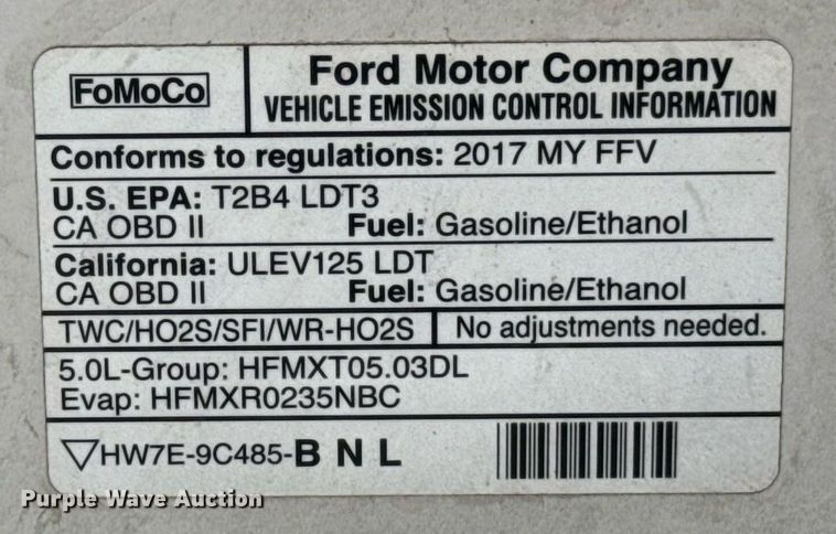 image for item EJ8808 2017 Ford F150 Lariat SuperCrew pickup truck