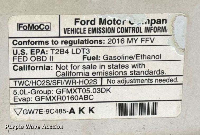 image for item EJ8809 2016 Ford F150 XL SuperCab pickup truck