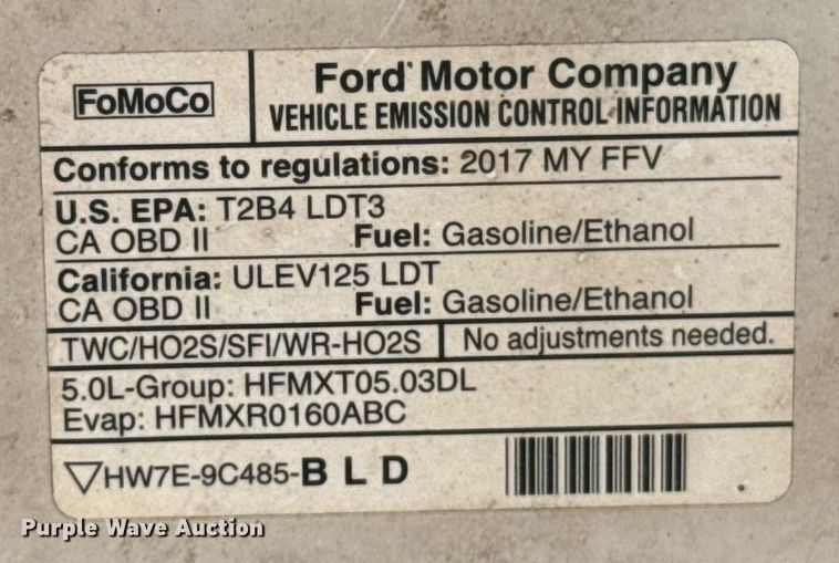 image for item EJ8810 2017 Ford F150 XL SuperCab pickup truck