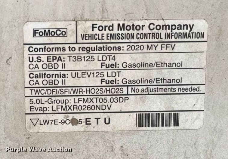 image for item EJ8814 2020 Ford F150 XLT SuperCrew pickup truck