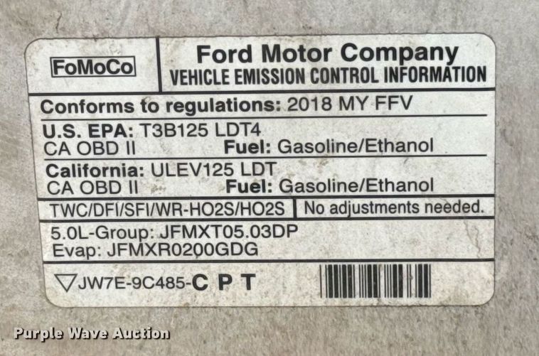 image for item EJ8815 2018 Ford F150 XL SuperCab pickup truck