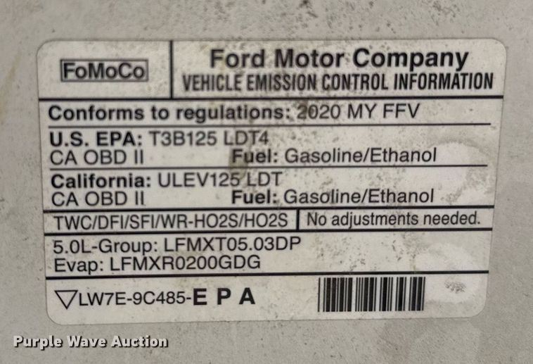 image for item EJ8816 2020 Ford F150 XL SuperCab pickup truck