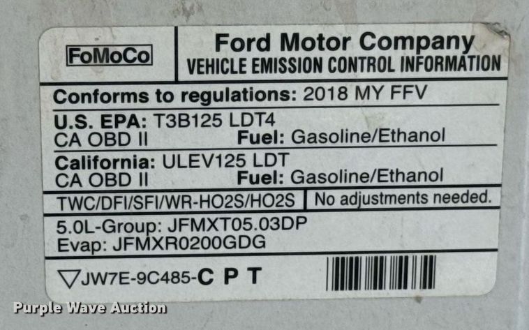image for item EJ8817 2018 Ford F150 SuperCab pickup truck