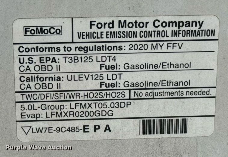 image for item EJ8818 2020 Ford F150 SuperCab pickup truck