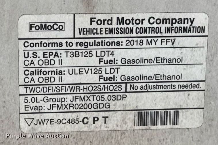 image for item EJ8819 2018 Ford F150 SuperCab pickup truck