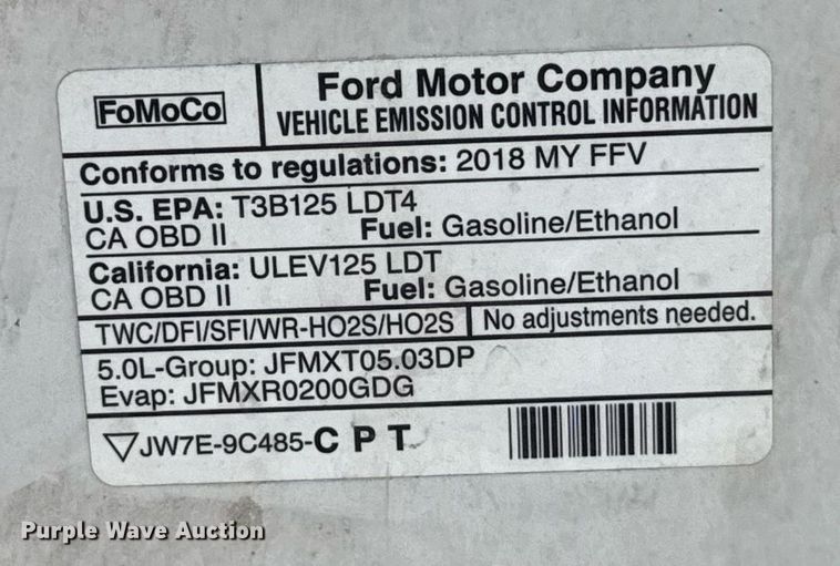 image for item EJ8825 2018 Ford F150 SuperCab pickup truck