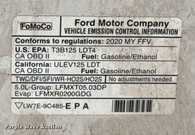 image for item EJ8830 2020 Ford F150 SuperCrew pickup truck