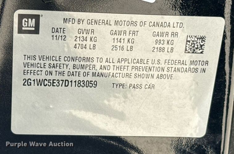 image for item EJ8832 2013 Chevrolet Impala LTZ 