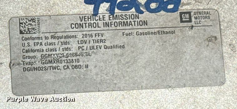 image for item EJ8835 2016 Chevrolet Impala Limited LTZ 