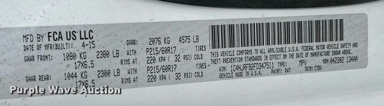 image for item EK3002 2015 Jeep Patriot Latitude SUV