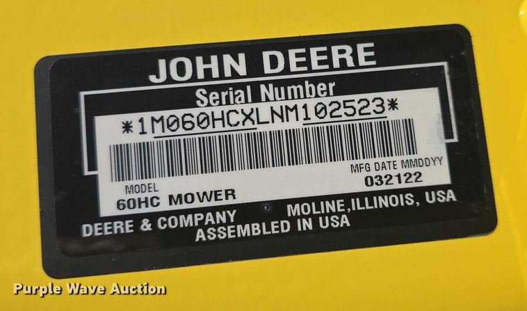 image for item EK5243 2022 John Deere 60HC mower deck