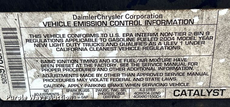 image for item EK8060 2004 Jeep Wrangler X SUV