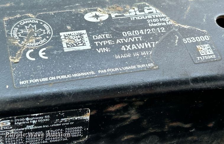 image for item EK8067 2012 Polaris Ranger 800 utility vehicle