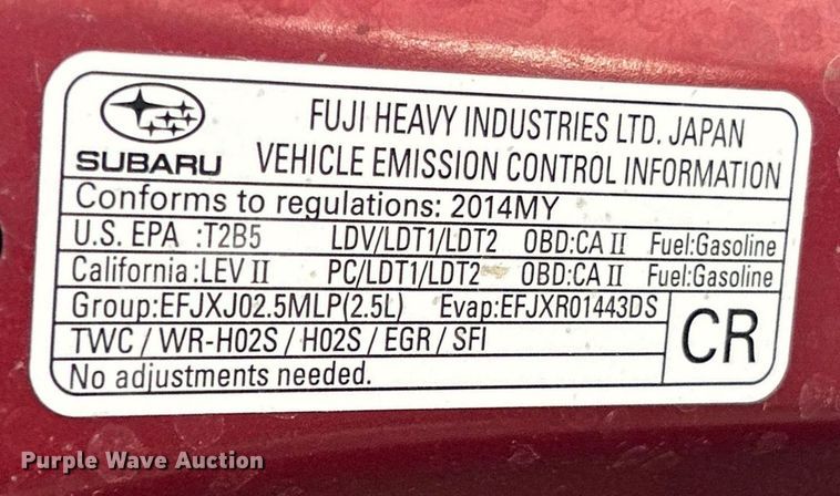 image for item EK8096 2014 Subaru Outback SUV