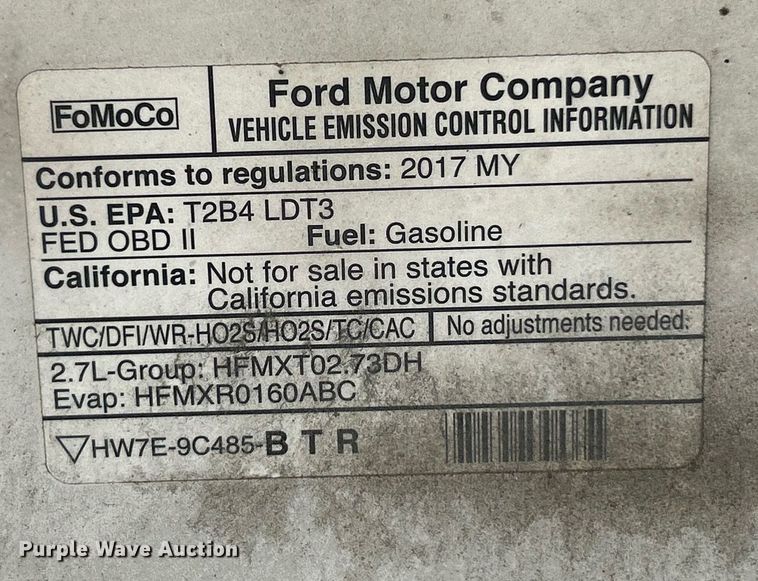 image for item EK8128 2017 Ford F150 XL pickup truck