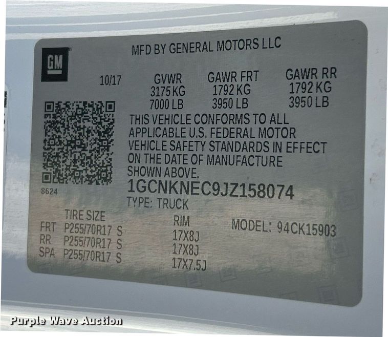 image for item EK8130 2018 Chevrolet Silverado 1500 pickup truck