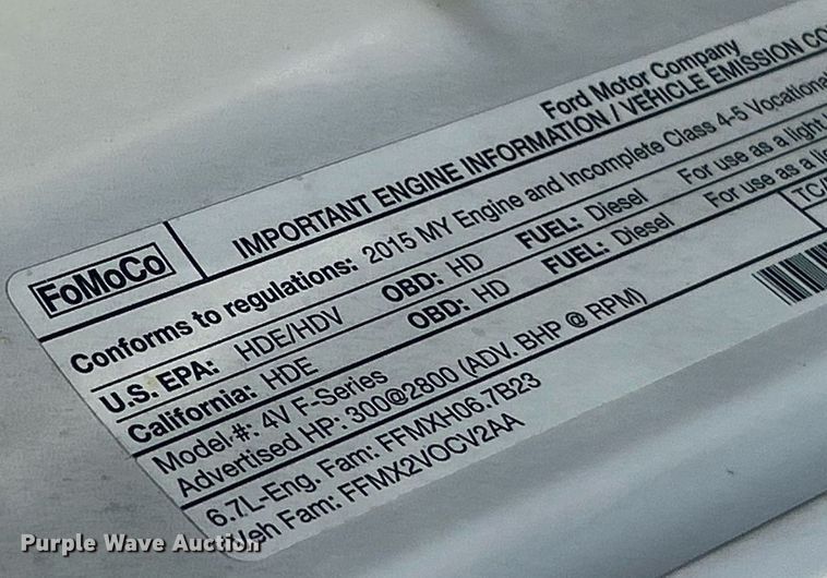 image for item EK8148 2015 Ford F550 Super Duty XL truck cab and chassis