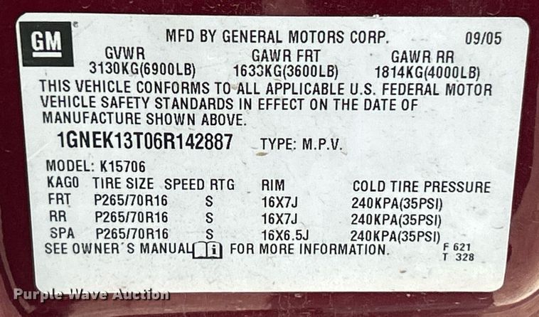 image for item EK8153 2006 Chevrolet Tahoe SUV