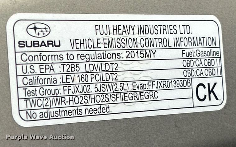 image for item EK8154 2015 Subaru Outback SUV
