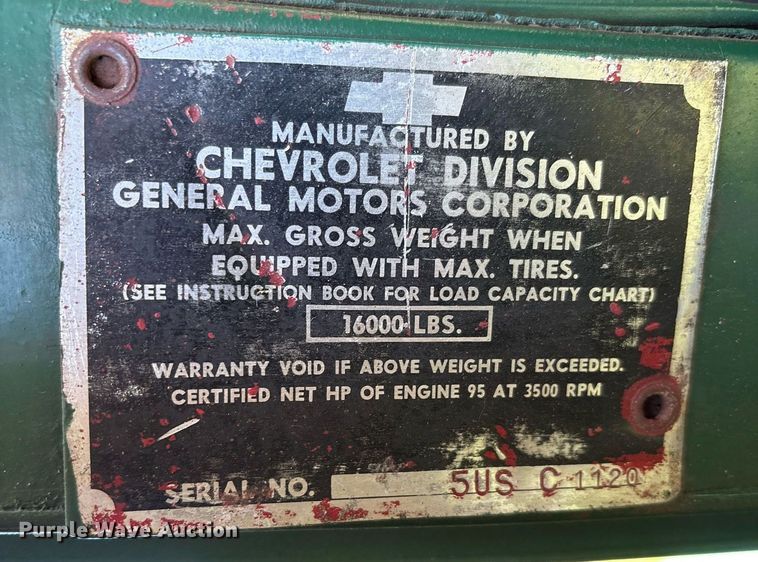 image for item EL2083 1951 Chevrolet COE 3500 truck cab and chassis