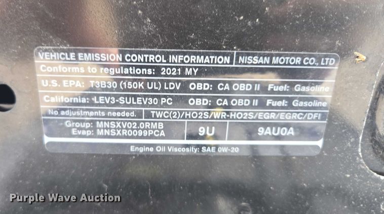 image for item EM7352 2021 Nissan Sentra 