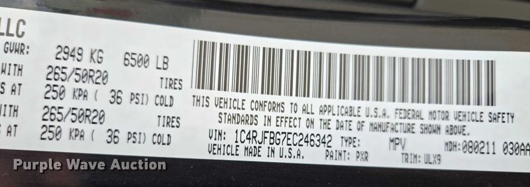 image for item EM7354 2014 Jeep Grand Cherokee SUV