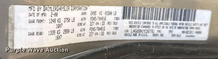 image for item EN4555 2000 Jeep Grand Cherokee Limited SUV